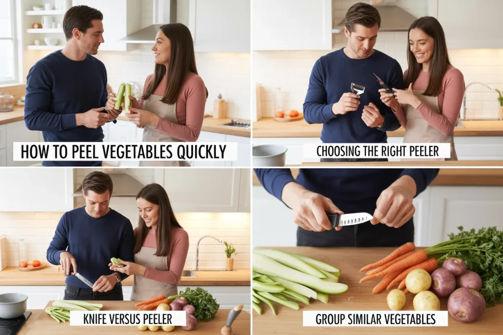 How to peel vegetables quickly