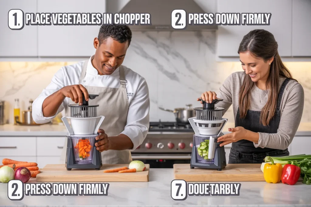 How to use a vegetable chopper